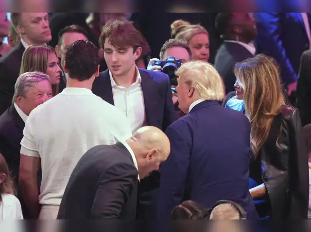 Where has Barron Trump been: Where has he been? Barron Trump resurfaces at UFC with a bold new style after 4-month absence, fans can't stop staring - The Economic Times