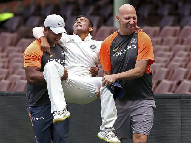 Image result for prithvi shaw ankle injury