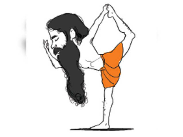 Premium Vector | Vector cartoon illustration of cute baba ramdev saying  keep calm and do yoga