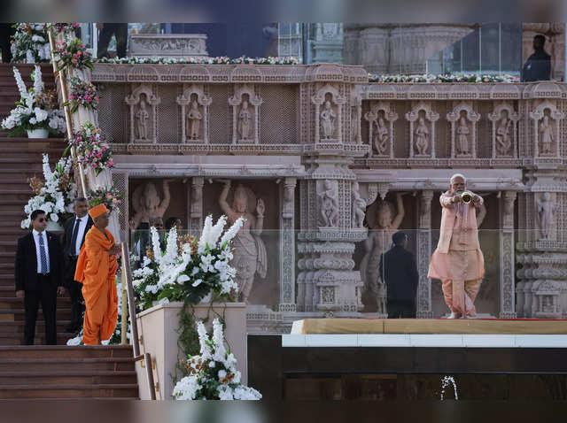 PM Modi inaugurates first Hindu stone temple in Abu Dhabi - The Economic Times
