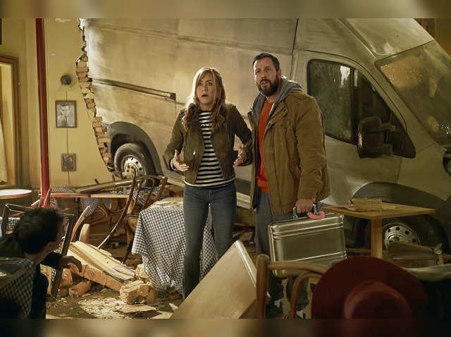Jennifer Aniston and Adam Sandler seen in new images for Murder Mystery 2