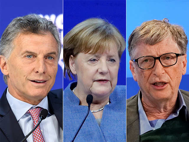 Mauricio Macri, Angela Merkel, And Bill Gates