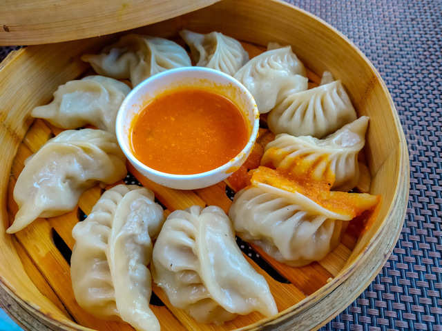 Momos With A Dash Of Curry Spices Tandoori Mayonnaise On