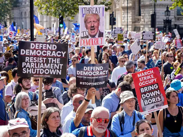 Boris Johnson Firm On Brexit As Thousands Protest In Uk The
