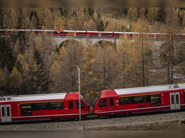 Longest passenger train: World's 'longest passenger train' passes through  Swiss Alps. Watch breathtaking video - The Economic Times