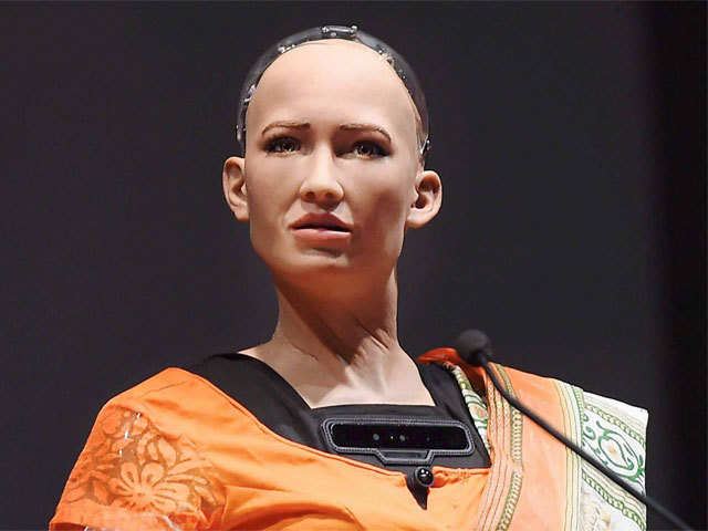 Samarbejdsvillig broderi spændende Sophia: Humanoid robot Sophia to star at World Congress on Information  Technology in Hyderabad - The Economic Times