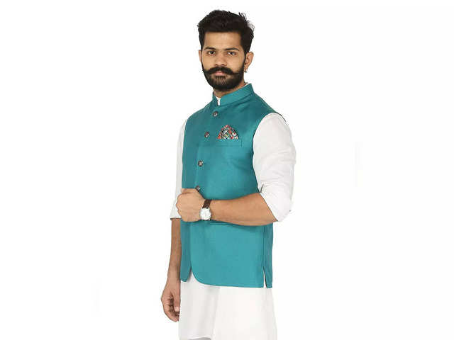 Ajay Arvindbhai Khatri Men's Italian Fabric Regular Nehru Jacket Royal –  AjayArvindbhaiKhatri