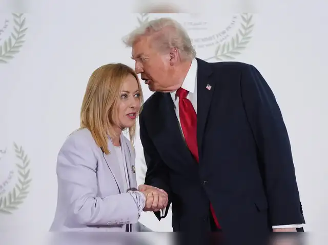 Giorgia Meloni is a beautiful young woman': Video of Trump praising Italian  PM at Gaza summit goes viral - The Economic Times