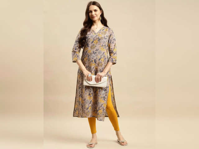 Buy SHOWOFF Grey Printed Kurti With Dhoti Pants for Women Online @ Tata CLiQ