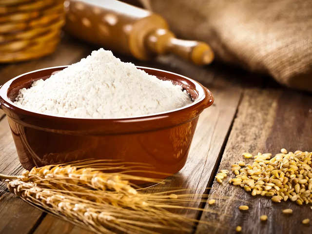 In A Bowl Use The Wheat Ears On The Top View Of The Wooden Table To Make  The Whole Flour Background, Table, Face, White Background Image And  Wallpaper for Free Download