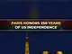 Eiffel Tower glows up to mark 250th anniversary of US Independence